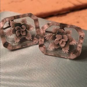 Lucite screw back earrings